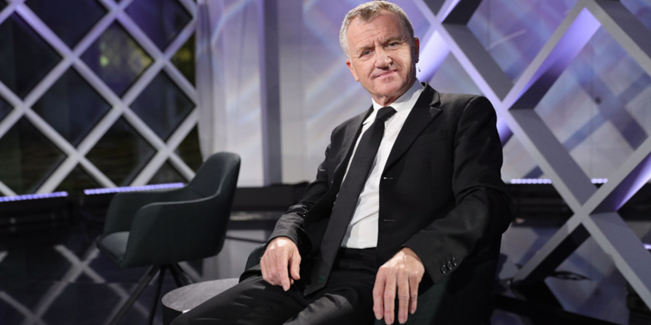 EFA CHairman Mike Downey sitting at the European Film Awards 2020